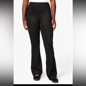SPANX AirEssentials Slim Flare Pant XSP Very Black Gunmetal Shimmer Pull On NWT